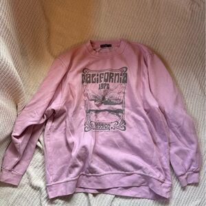 Oversized Pink 70s Graphic Sweatshirt